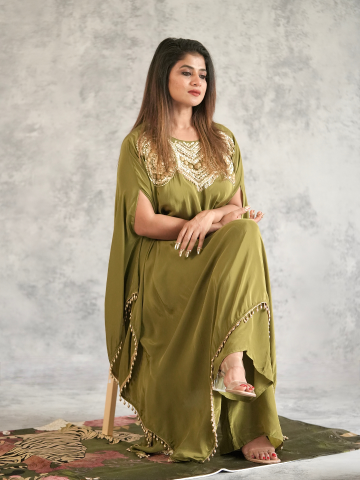 Coin Embellished Kaftan Dress
