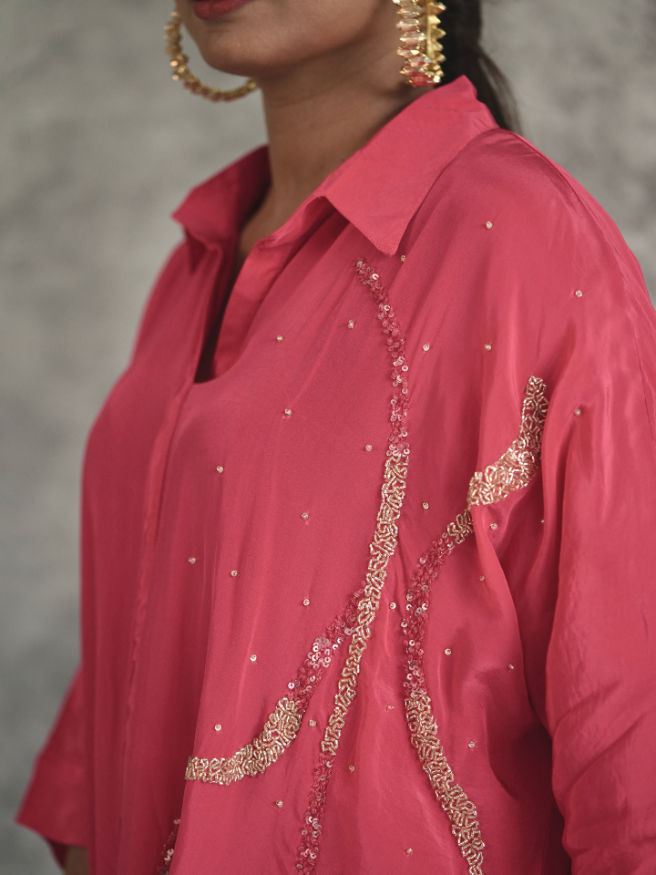 Embellished Collar Kaftan Kurta