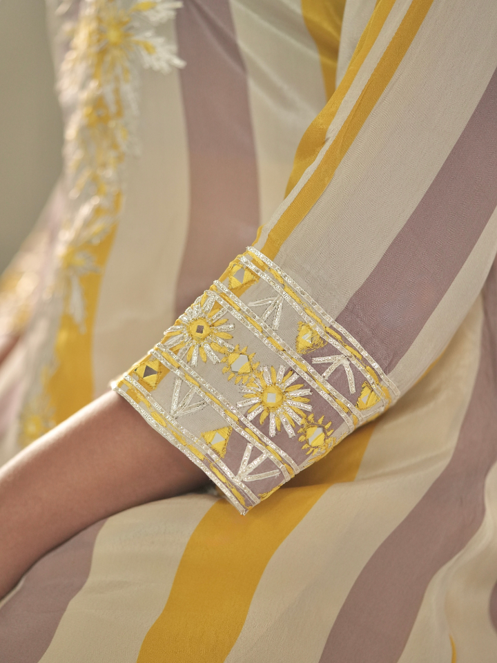 Sunbeam Striped Embroidered Kurta Set