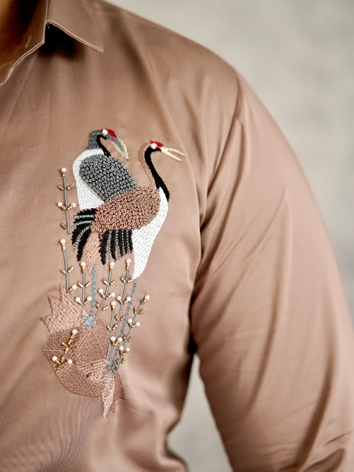 Crane Embellished Shirt