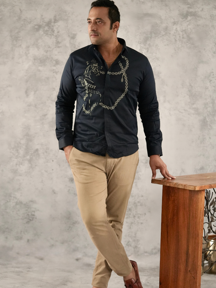Regal Stallion Embroidered Shirt