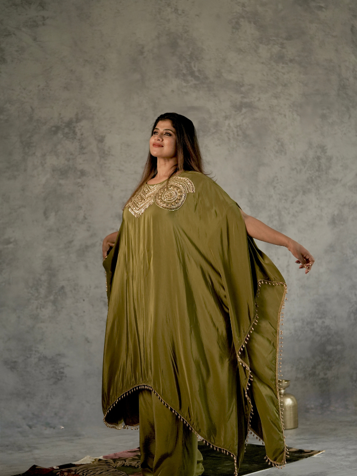 Coin Embellished Kaftan Dress