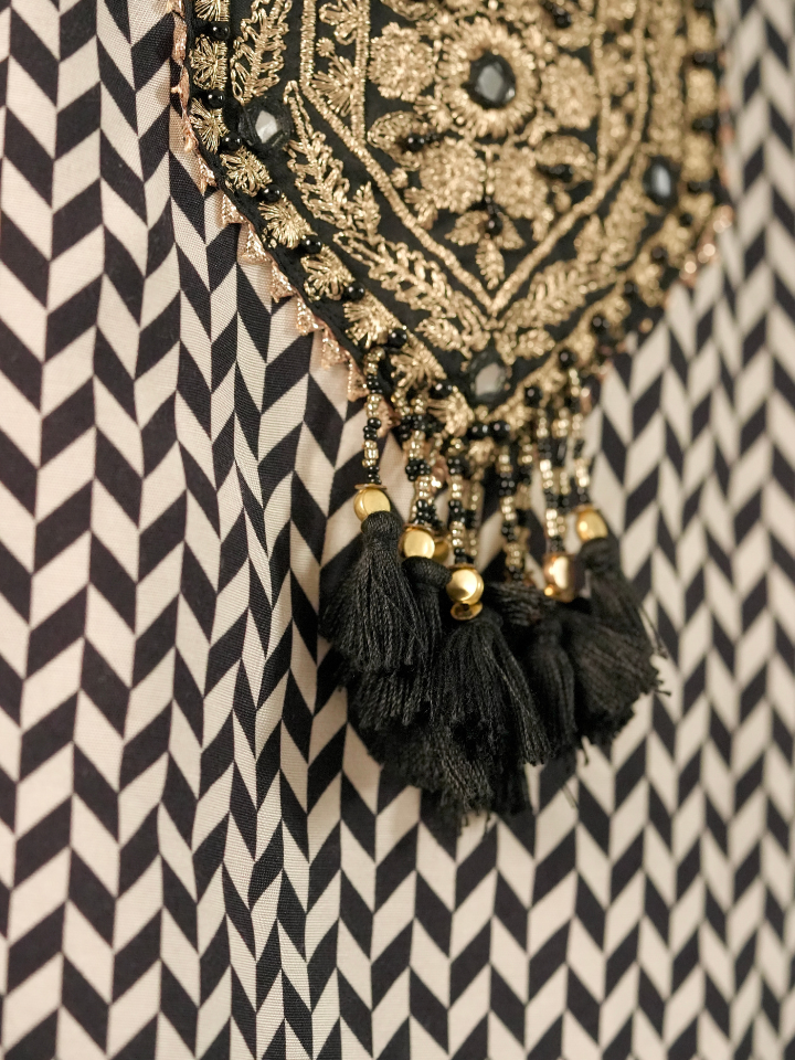 Chevron Embroidered Kurta Set