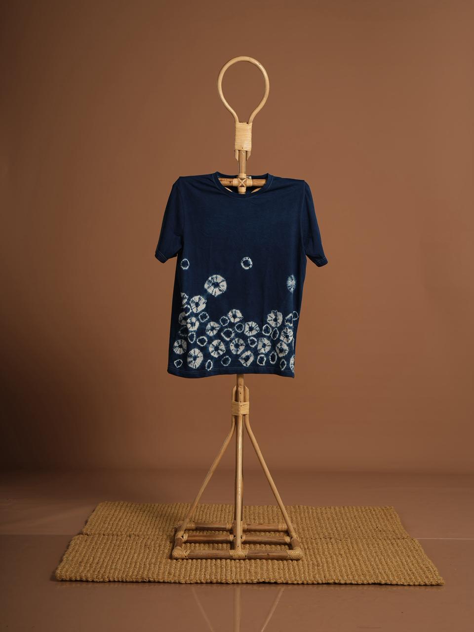 Indigo Shibori Hand-Dyed Organic Cotton T-Shirt
