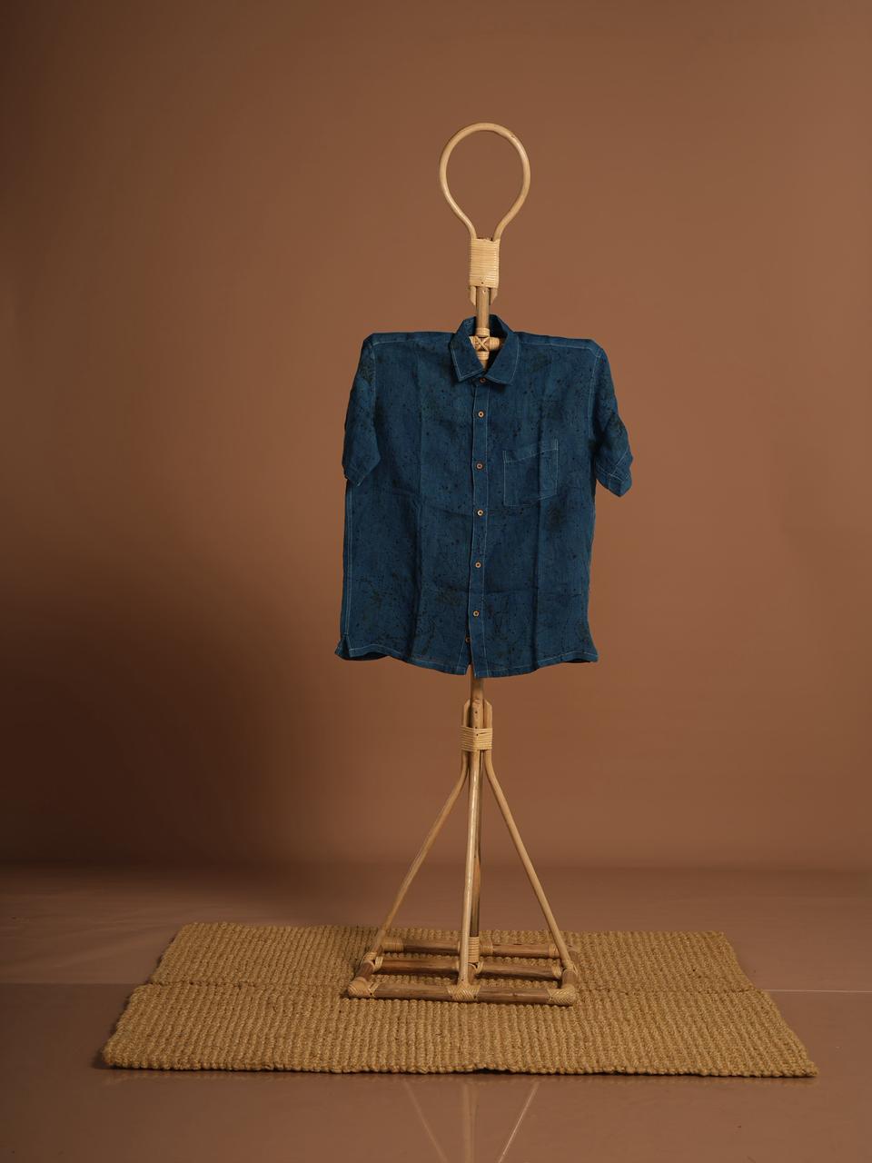 Organic Cotton Indigo Shirt – Handcrafted Deep Blue Minimal Button-Up