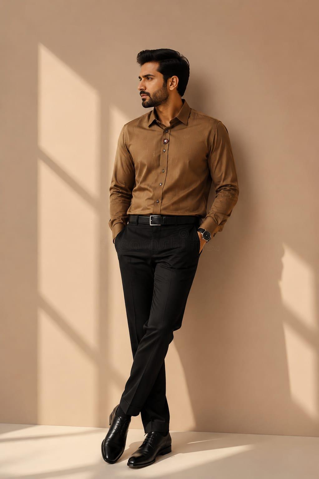 Textured Luxe Shirt Brown