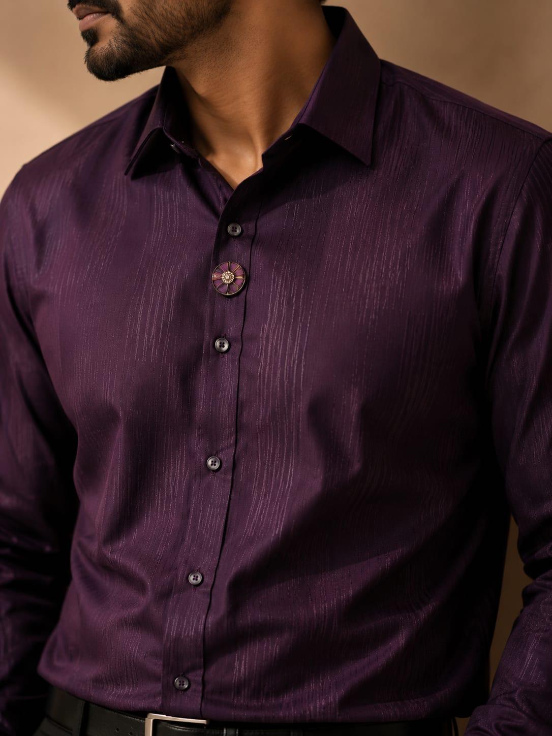 Textured Luxe Shirt Wine