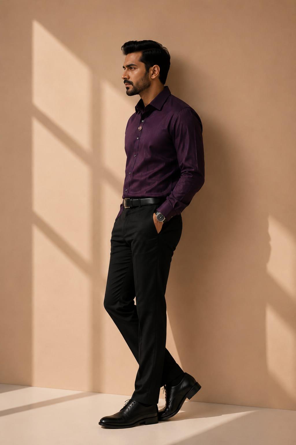 Textured Luxe Shirt Wine